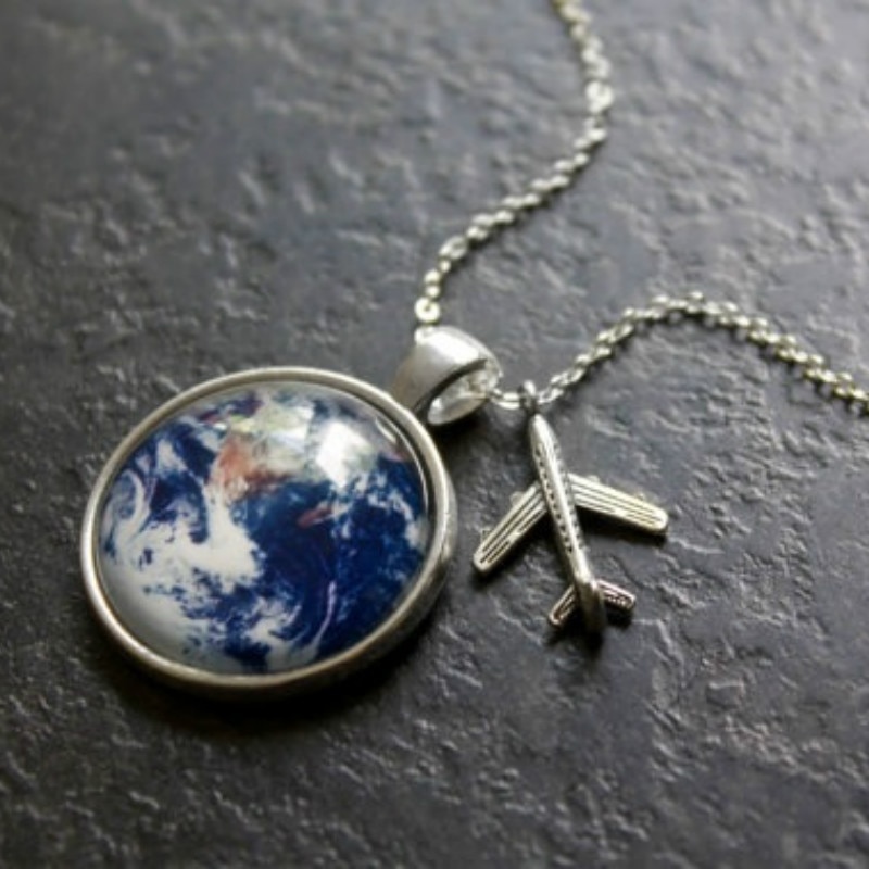 Globe Plane Necklace 